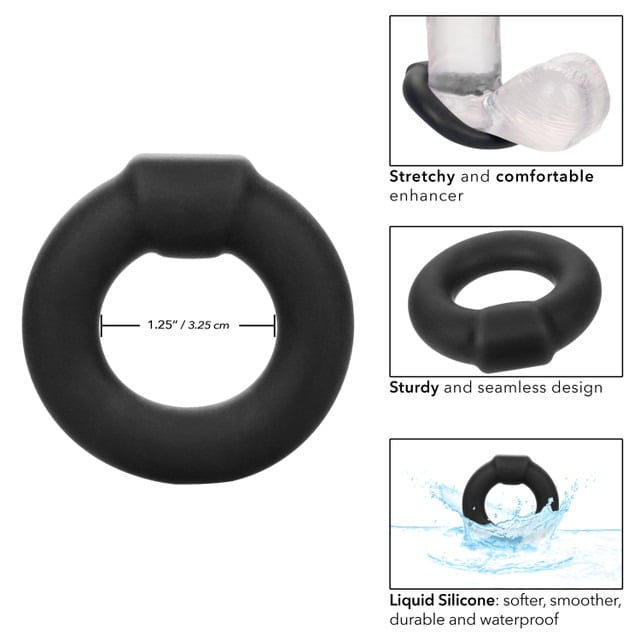 CalExotics Alpha Liquid Silicone Optimum Cock Ring - Black