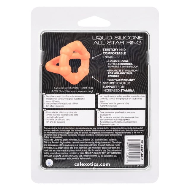 Alpha Ring Liquid Silicone All Star Ring - Orange