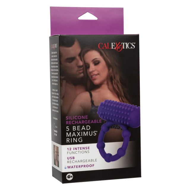 CalExotics 5 Bead Rechargeable Vibrating Maximus Ring - Purple