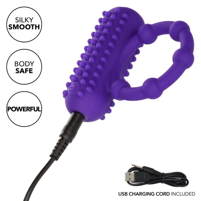 CalExotics 5 Bead Rechargeable Vibrating Maximus Ring - Purple