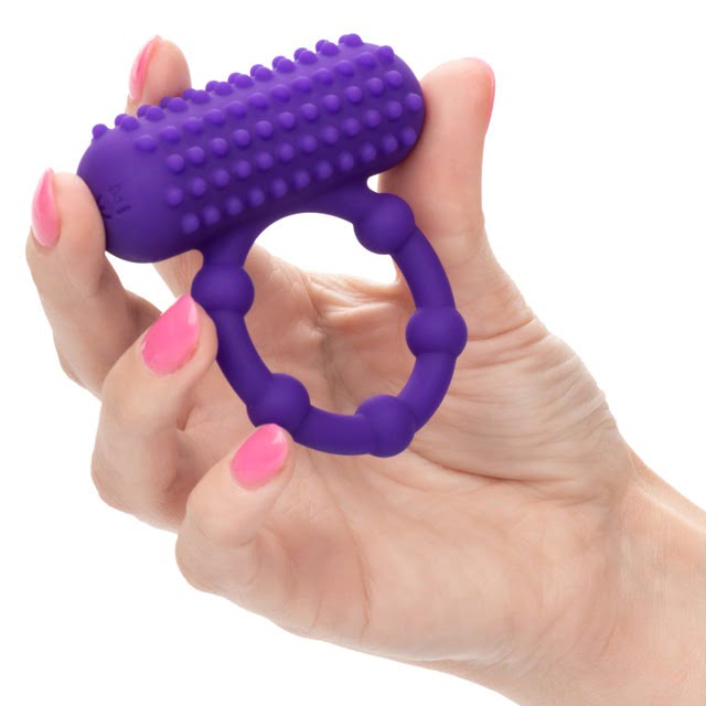 CalExotics 5 Bead Rechargeable Vibrating Maximus Ring - Purple