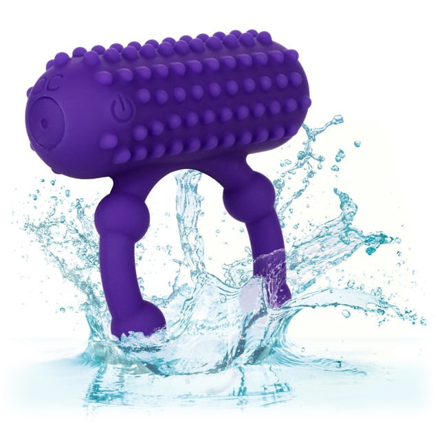 CalExotics 5 Bead Rechargeable Vibrating Maximus Ring - Purple