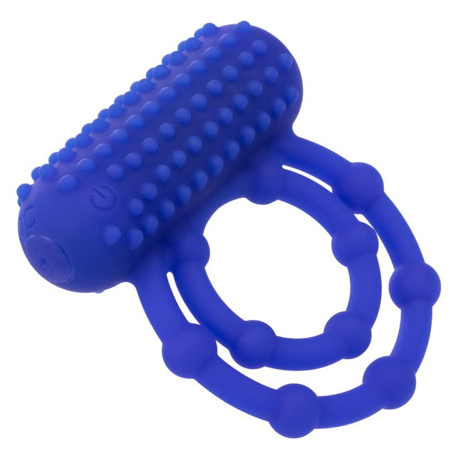 CalExotics 10 Bead Rechargeable Vibrating Maximus Ring - Blue