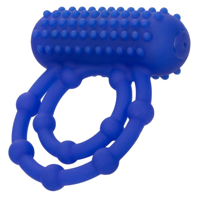 CalExotics 10 Bead Rechargeable Vibrating Maximus Ring - Blue