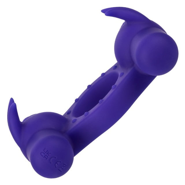 CalExotics Silicone Rechargeable Triple Orgasm Enhancer Cock Ring - Purple