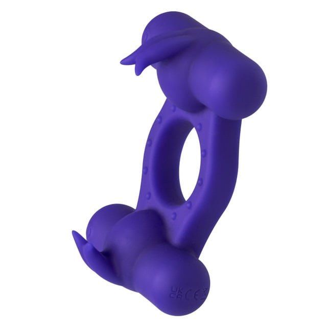 CalExotics Silicone Rechargeable Triple Orgasm Enhancer Cock Ring - Purple