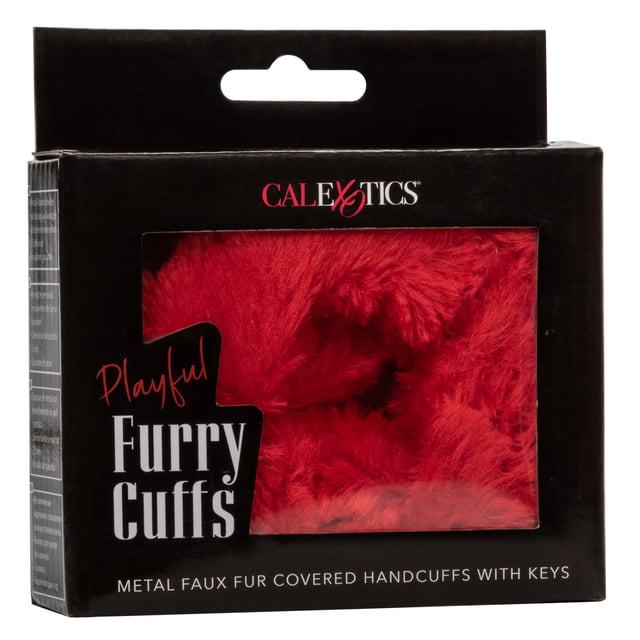 CalExotics Playful Furry Cuffs - Red