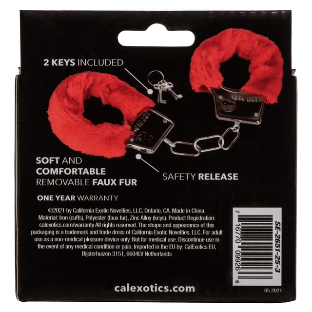 CalExotics Playful Furry Cuffs - Red