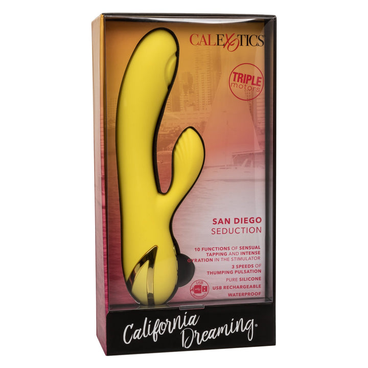 California Dream San Diego Seduction Thumping Rabbit Vibrator - Yellow