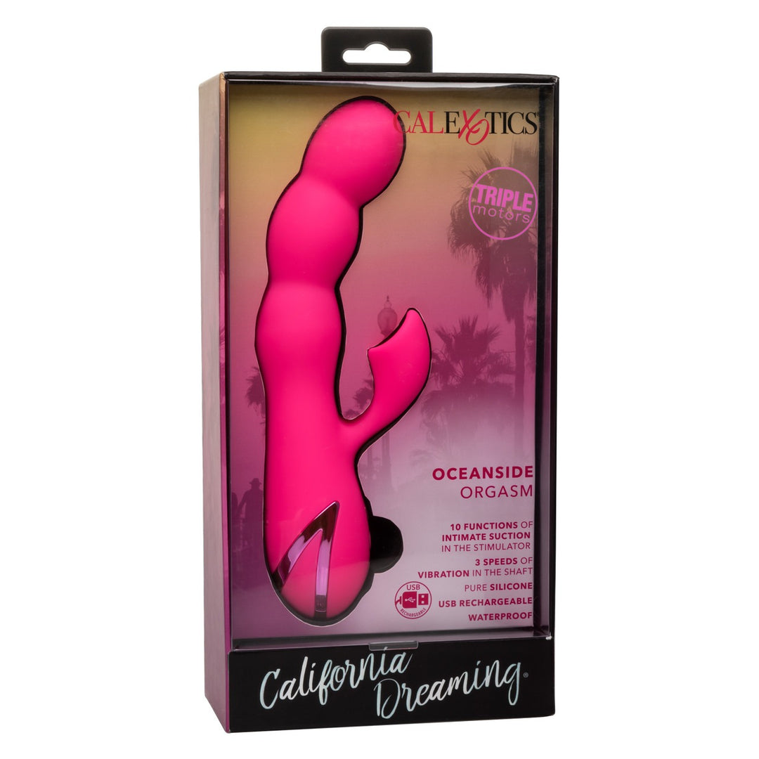 California Dream Oceanside Orgasm Rabbit Vibrator plus Clitoral Suction - Pink