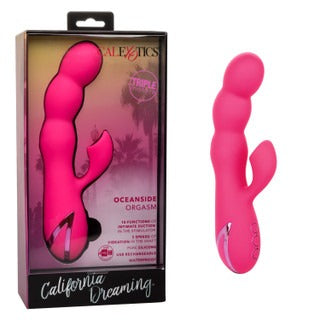 California Dream Oceanside Orgasm Rabbit Vibrator plus Clitoral Suction - Pink