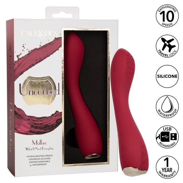 CalExotics Uncorked Malbec Rechargeable G-Spot Vibrator - Wine