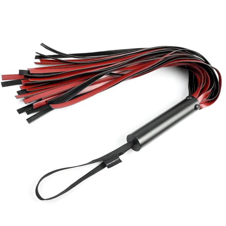Sportsheets Saffron Flogger - Black & Red