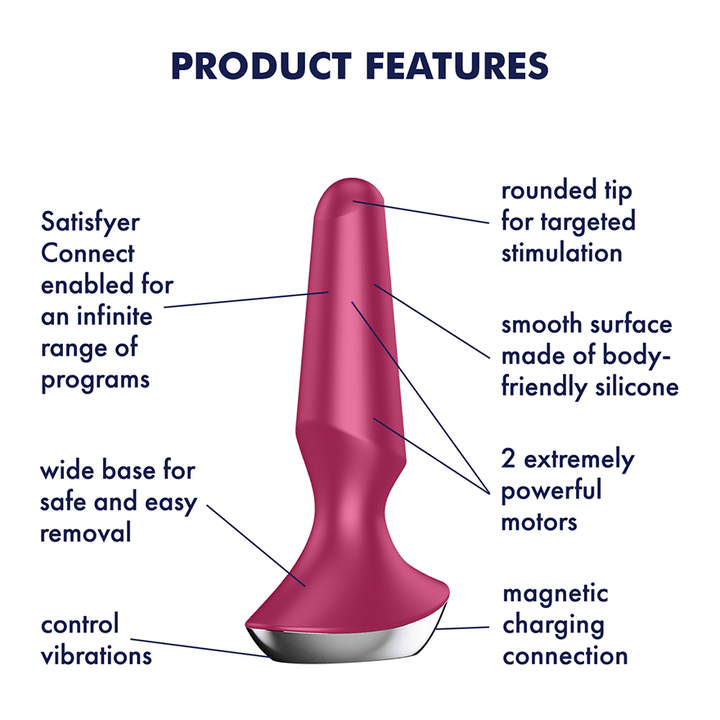 Satisfyer Plug-ilicious 2 Anal Plug Vibrator with App Control - Berry