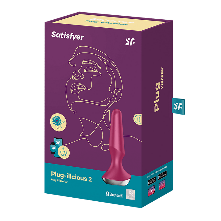 Satisfyer Plug-ilicious 2 Anal Plug Vibrator with App Control - Berry