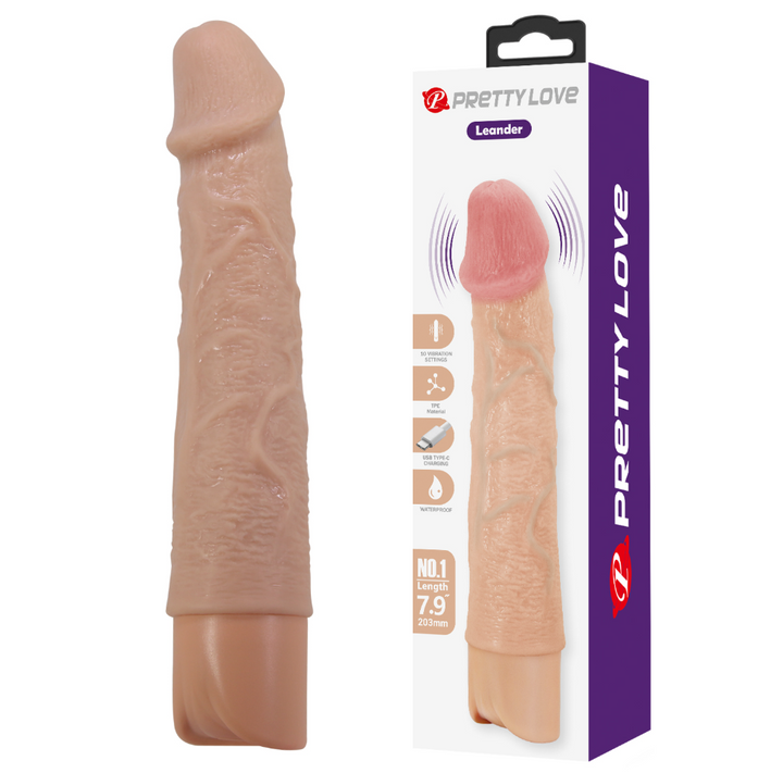 Pretty Love Leander 7.9" Realistic Rechargeable Vibrator