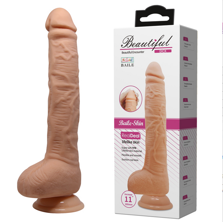 Beautiful Encounter Dick 11" Realistic Dildo with Balls