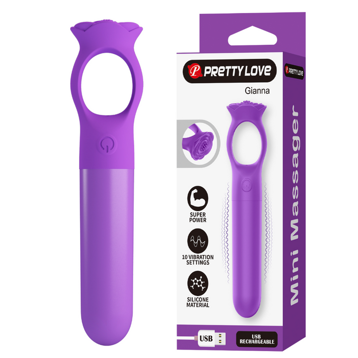 Pretty Love Gianna Mini Massager with Rose Handle