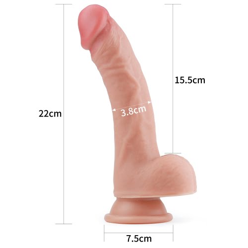 Lovetoy Nature Cock Dual Layered Silicone 8" Realistic Dildo with Balls