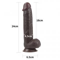 Lovetoy Products Sliding-Skin Dual Layer 9.5" Dong - Black