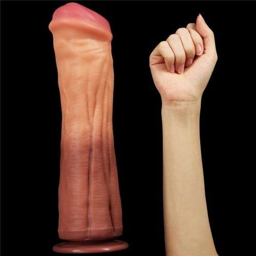 Lovetoy Products Dual Layered Silicone 12" Nature Cock