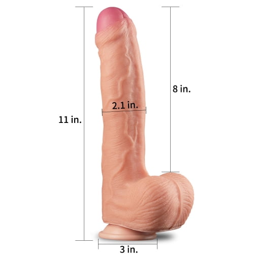 Lovetoy 11" Nature Cock  Dual Layered Silicone Realistic Dildo