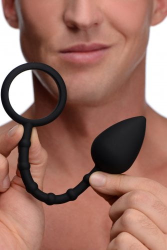 XR Brands Master Series Imbed Silicone Anal Plug + Cock Ring