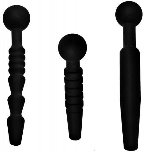 XR Brands Master Series Dark Rods 3pc Penis Plug Set