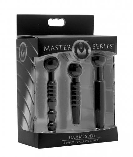 XR Brands Master Series Dark Rods 3pc Penis Plug Set