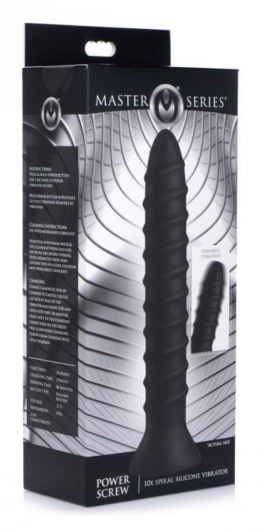 XR Brands Master Series Power Screw 10X Spiral Silicone Vibrator