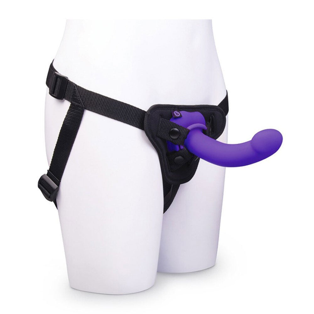 b-Vibe Vibrating 6.5" Curved Strap-On Kit - Strap-On - Australia - Sexy Devil