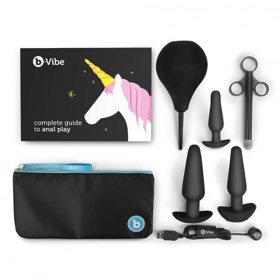 b-Vibe Anal Training & Education Set 7pc - Black