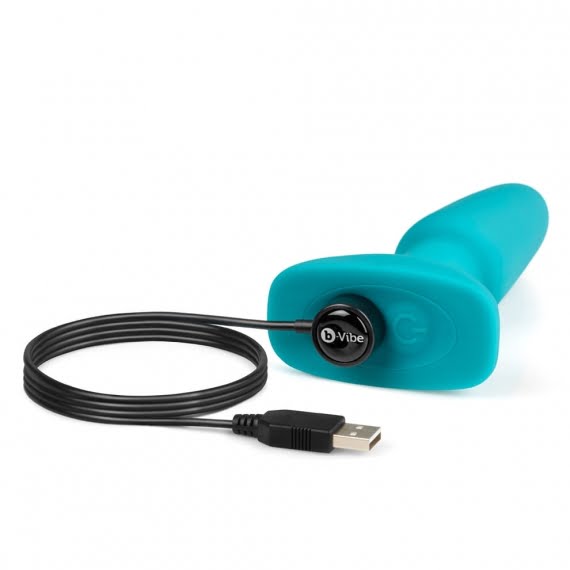 b-Vibe Rechargeable Rimming Plug with Remote - Teal