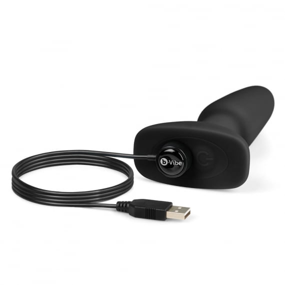 b-Vibe Rechargeable Rimming Plug with Remote - Black