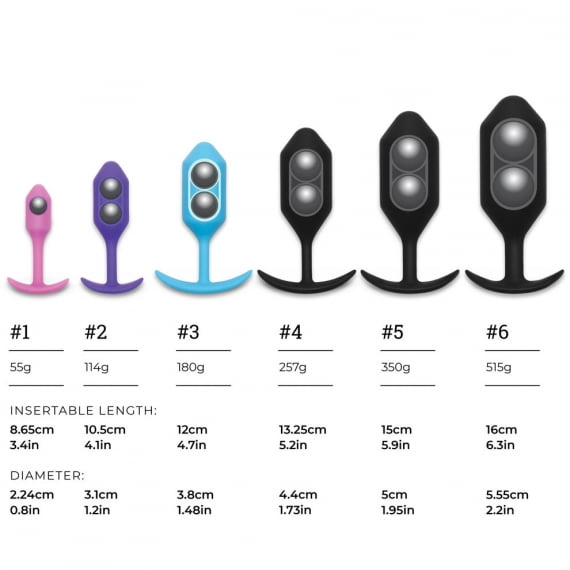 b-Vibe Snug Plug 4 Weighted Silicone Anal Plug - Black