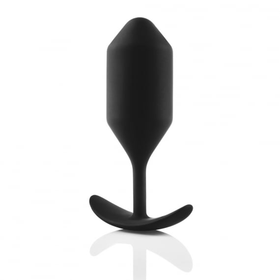 b-Vibe Snug Plug 4 Weighted Silicone Anal Plug - Black