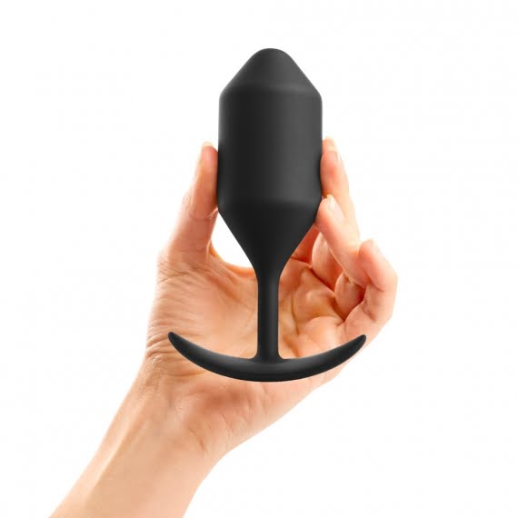 b-Vibe Snug Plug 4 Weighted Silicone Anal Plug - Black