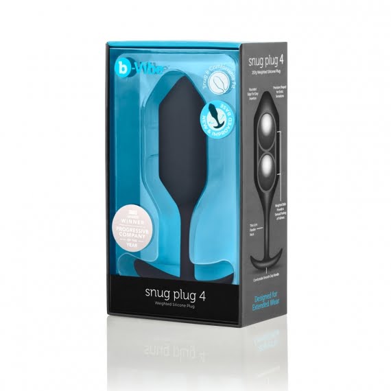 b-Vibe Snug Plug 4 Weighted Silicone Anal Plug - Black