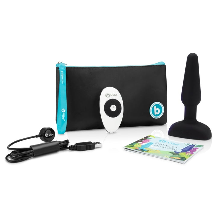 b-Vibe Trio Butt Plug with Remote - Black