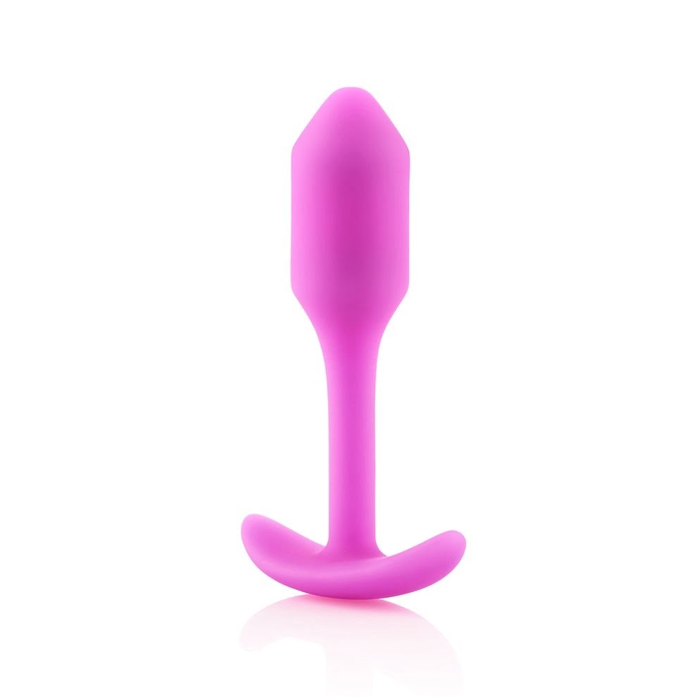 b-Vibe Snug Plug 1 Weighted Silicone Anal Plug - Fushia