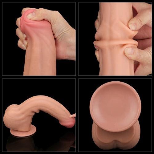Lovetoy 11.5" King Sized Sliding-Skin Dual Layer Realistic Dildo