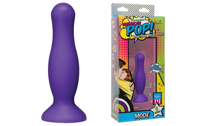 Doc Johnson American Pop! Mode 4" Silicone Anal Plug - Purple