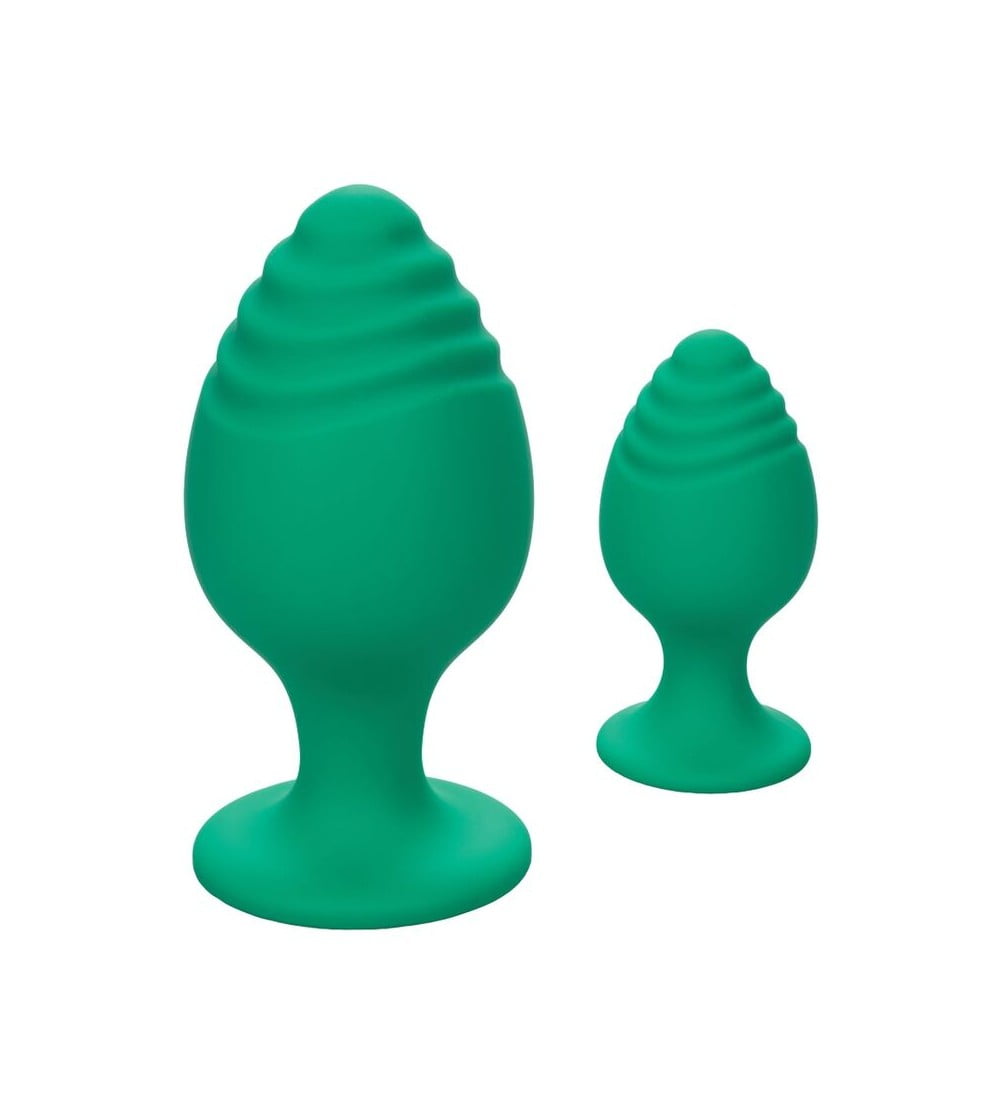 CalExotics Cheeky 2pc Textured Butt Plugs - Green