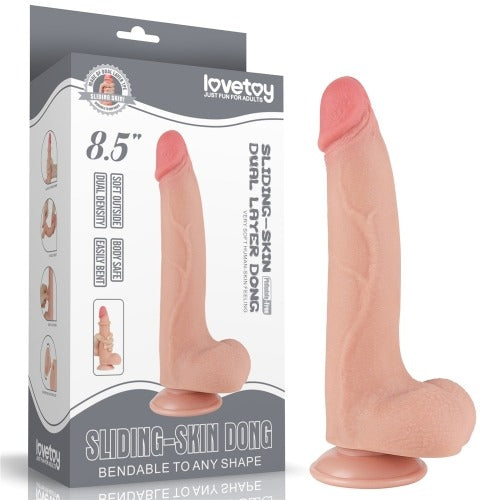 Lovetoy 8.5"Sliding Skin Dual Layer Dildo - Light