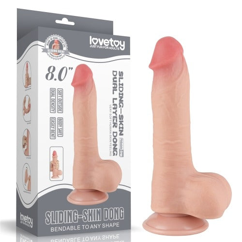 Lovetoy 8" Dual Layer Realistic Dildo - Light