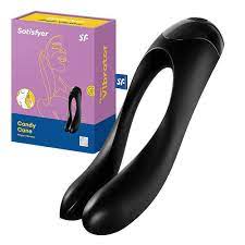 Satisfyer Candy Cane Finger Vibrator - Black