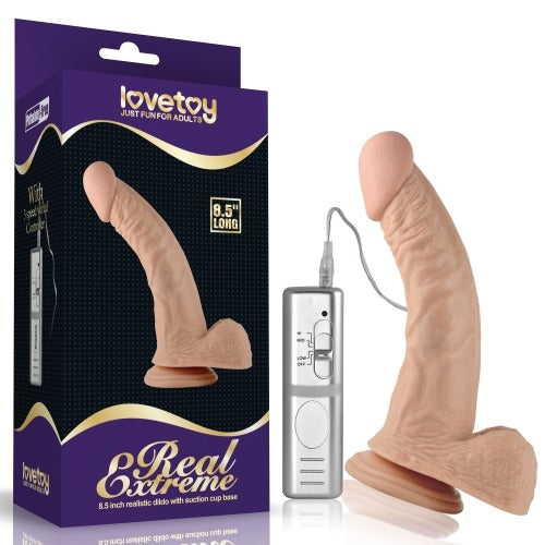 Lovetoy Real Extreme 8.5'' Vibrating Realistic Dildo with Balls - Light