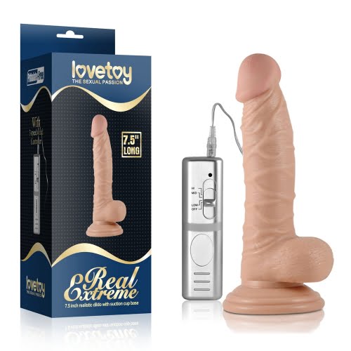 Lovetoy Real Extreme 7.5''Vibrating Realistic Dildo Flesh