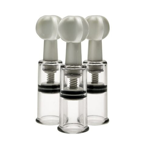 XR Brands Size Matters Max Twist Clit & Nipple Tripple Suckers Set 3pc - Clear