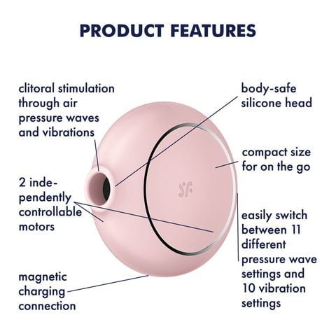 Satisfyer Pro To Go 3 Clitoral Stimulator + Vibration Rose